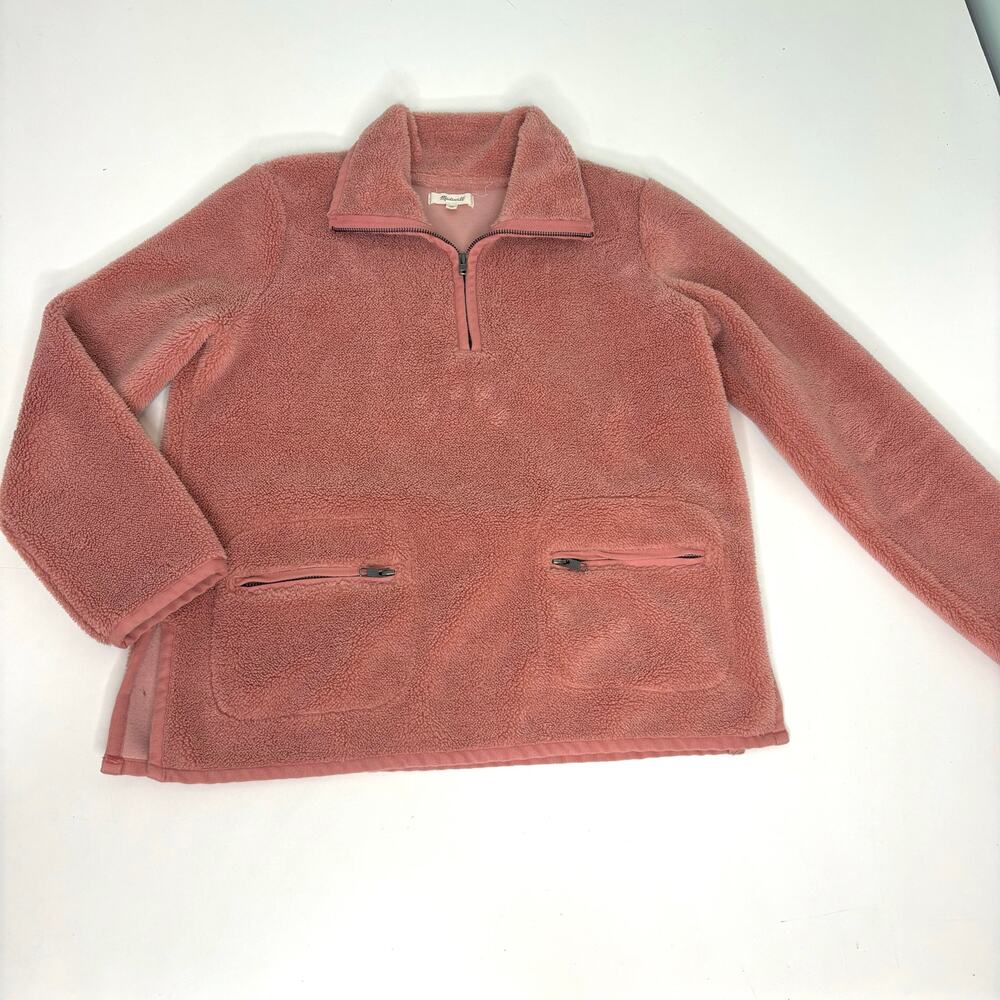 Madewell Dusty Pink Sherpa Pullover 1/4 Zip XS